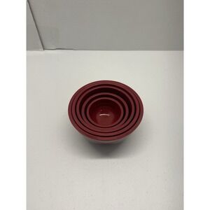 Nesting Bowls Set of 5 Melamine Measuring Cups Dark Red 1/8 Cup to 2 Cups